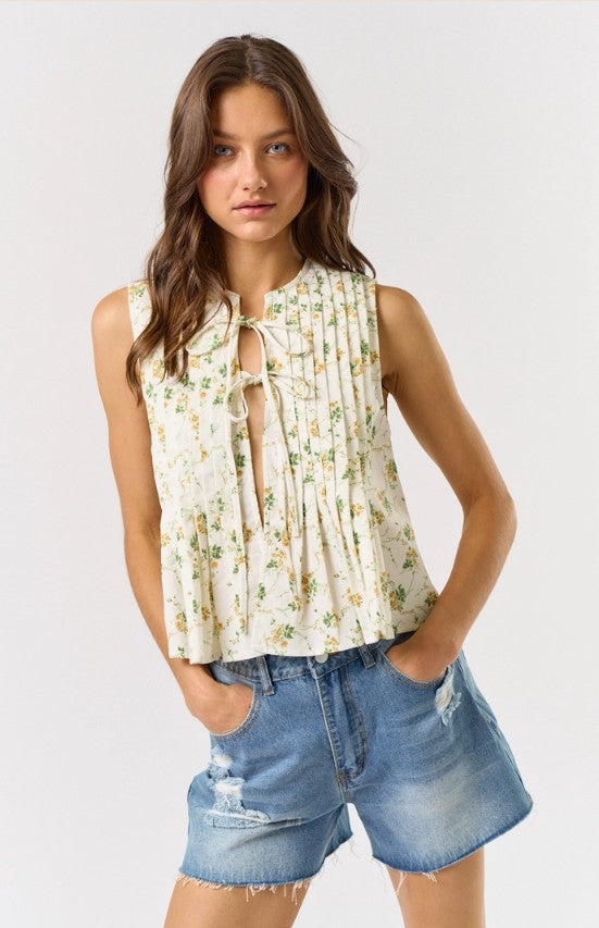 Front Tie Slvless Top