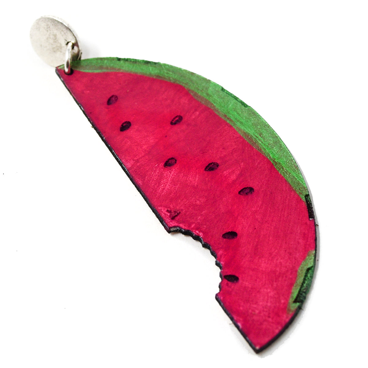 Onyx & Wolf Watermelon Handcrafted Leather Earrings