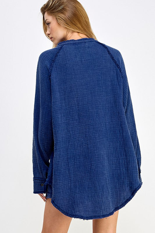 Denim Blue Cotton Shirt