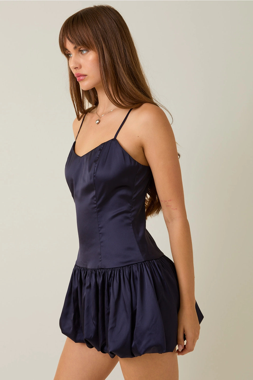 Navy Satin Mini