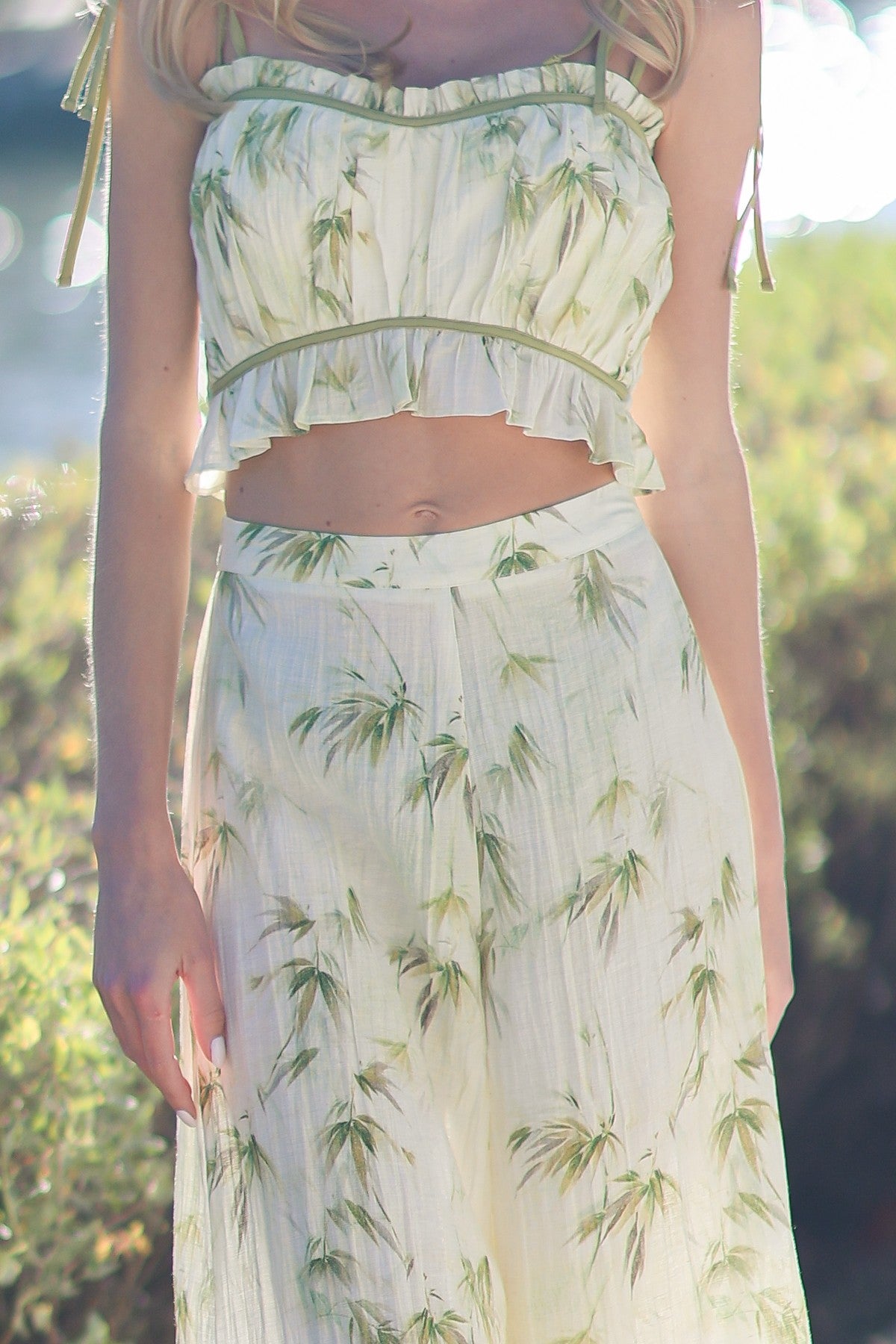 Green Floral Pants