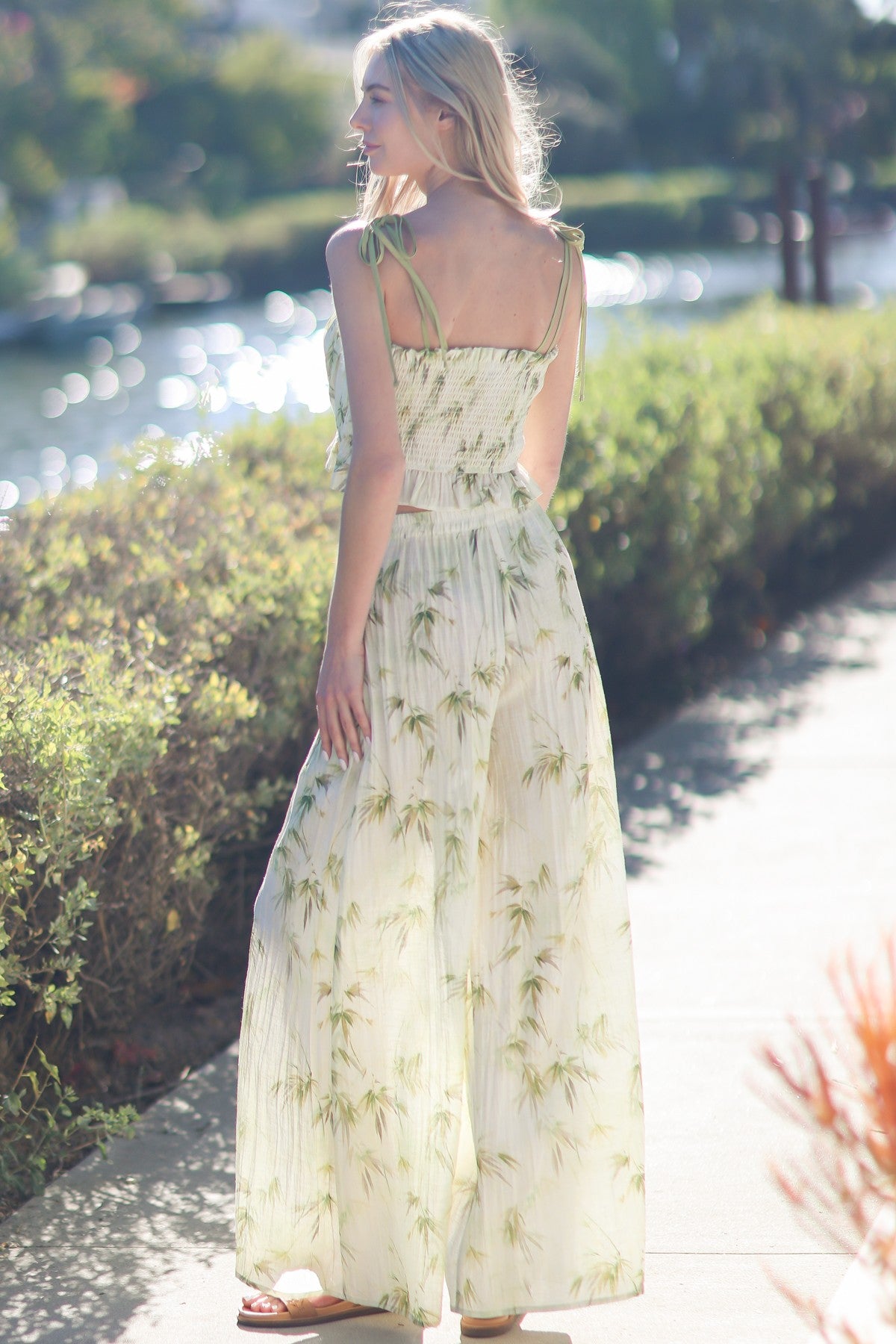 Green Floral Pants