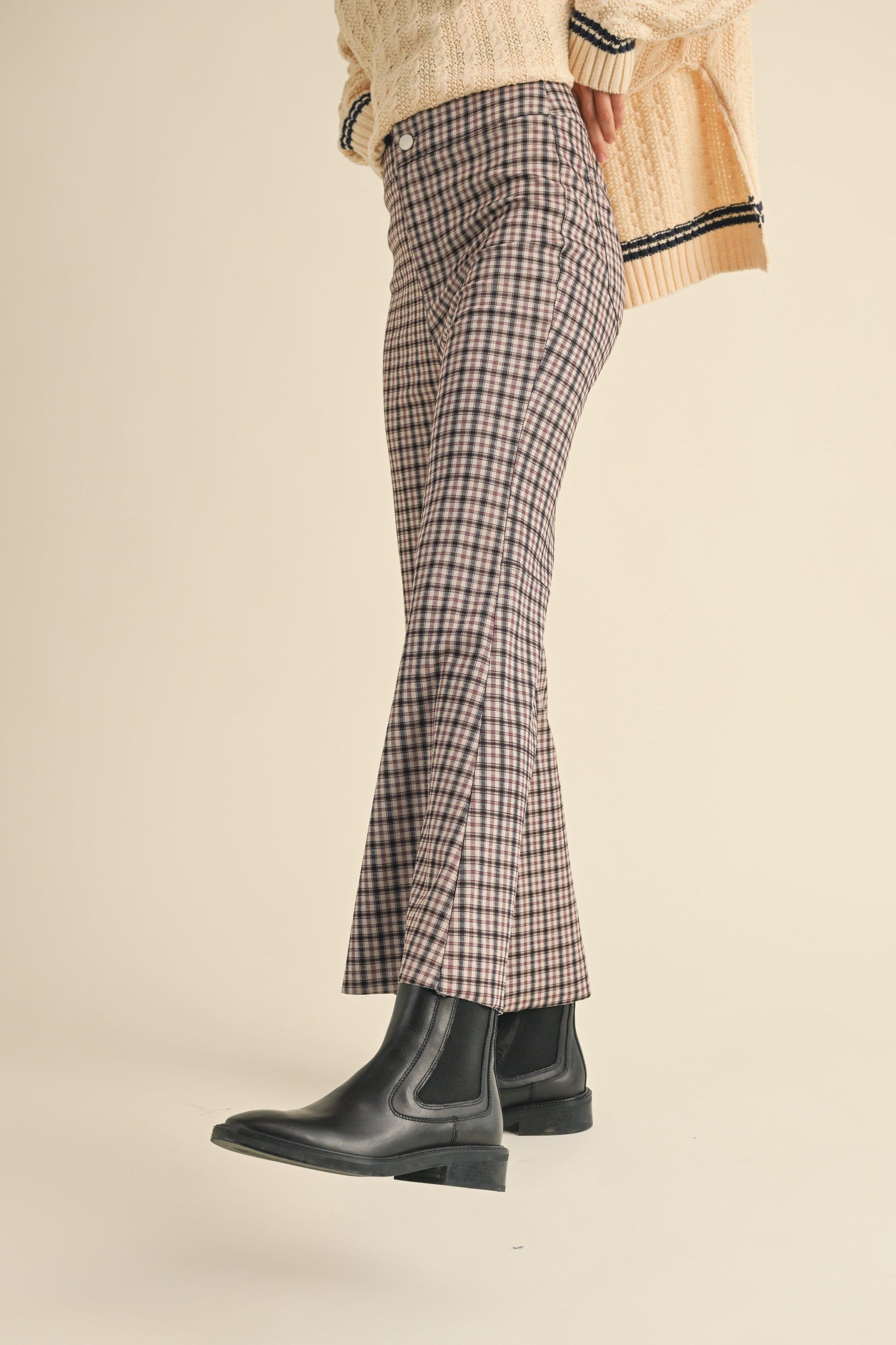 Plaid Flare Pants