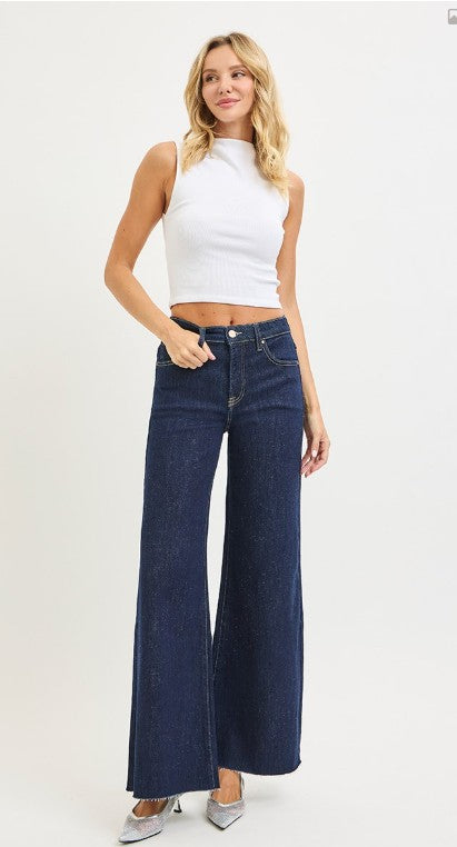 TUMMY CONTROL HIGH RISE LUREX PALAZZO PANTS