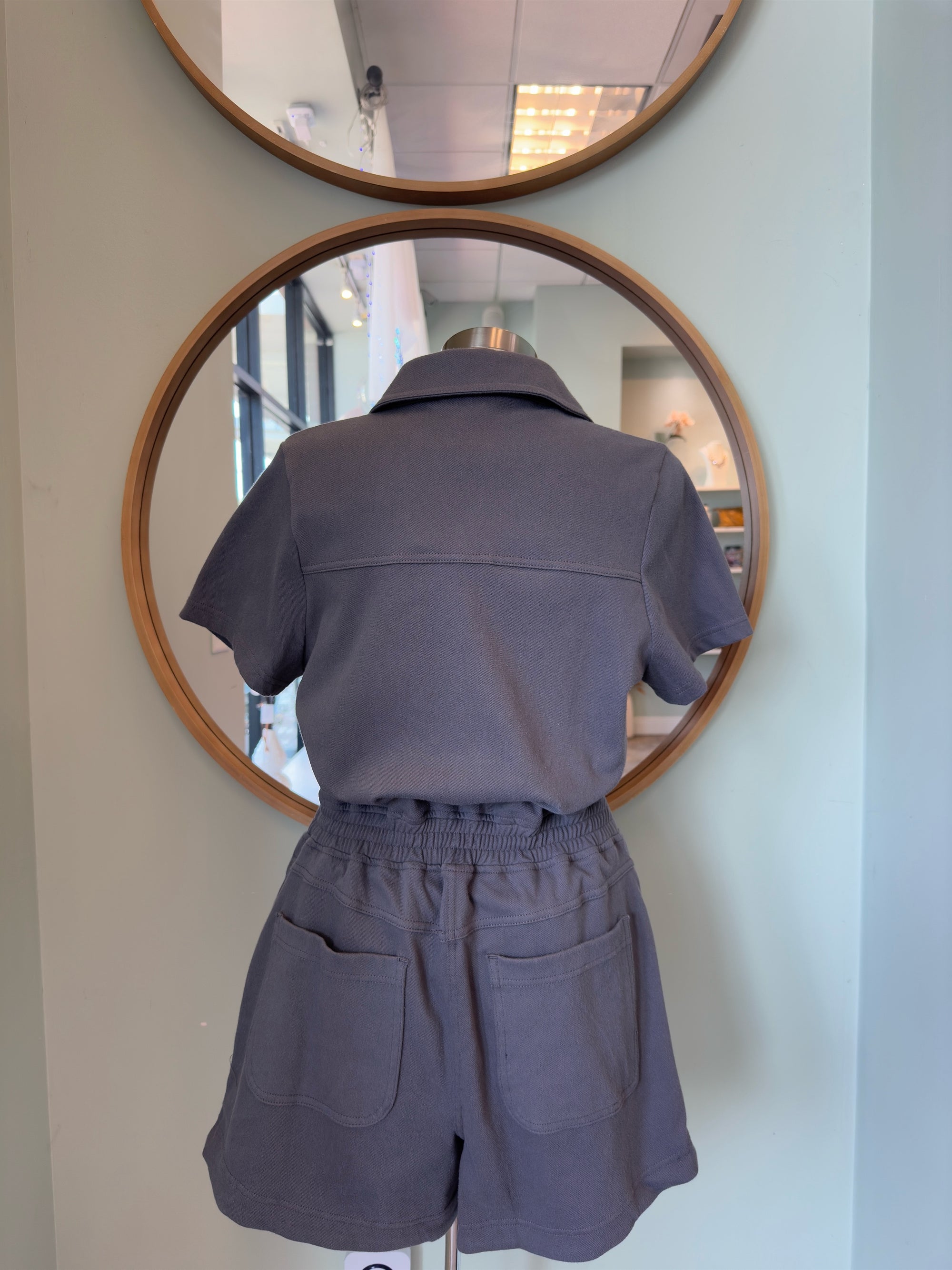 Cotton Stretch Twill Romper